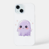 Cute Kawaii Ghost Phone Case | Pastel Halloween iPhone 15ケース (裏面)