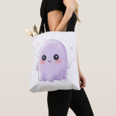 Cute Kawaii Ghost Tote Bag | Aesthetic Halloween  トートバッグ (クローズアップ)