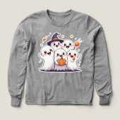 Cute Kawaii Ghosts Halloween Sweatshirt – Spooky P (デザイン正面)