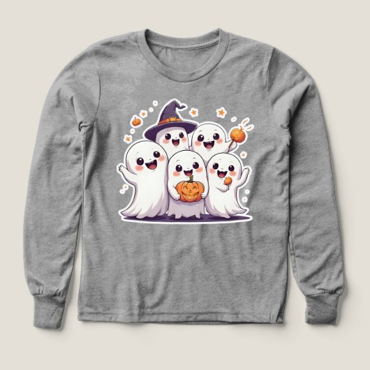 Cute Kawaii Ghosts Halloween Sweatshirt – Spooky P (デザイン正面)
