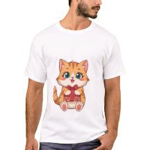 Cute Kawaii Ginger Cat Holding Red Gift Box ✨🎁