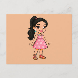 Cute Kawaii Girl Postcard インビテーションポストカード