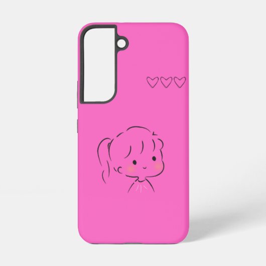 Cute Kawaii Girl Samsung S22 Case – Pastel Anime S Samsung Galaxyケース (裏面)