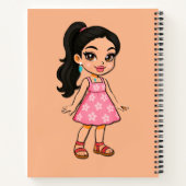 Cute Kawaii Girl Sticker ノートブック (裏面)