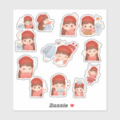 Cute Kawaii Girl Stickers シール (シート)