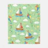 Cute Kawaii Graphic フリースブランケット (正面)