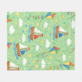 Cute Kawaii Graphic フリースブランケット (正面(横))