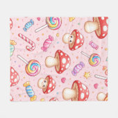 Cute Kawaii Graphic フリースブランケット (正面(横))