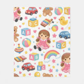 Cute Kawaii Graphic フリースブランケット (正面)