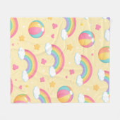 Cute Kawaii Graphic フリースブランケット (正面(横))