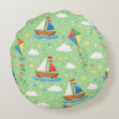 Cute Kawaii Graphic ラウンドクッション (裏面)