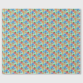 Cute Kawaii Green Orange Blue Fruit Gender Neutral ラッピングペーパー (フラット)