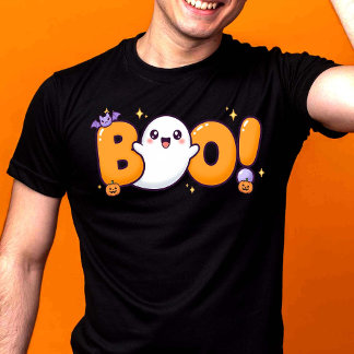 Cute Kawaii Halloween “BOO!” Ghost Tシャツ