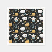 Cute Kawaii Halloween Fairy and Pastel Pumpkins スタンダードカクテルナプキン (正面)