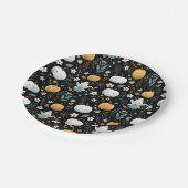 Cute Kawaii Halloween Fairy and Pastel Pumpkins ペーパープレート (アングル)