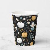 Cute Kawaii Halloween Fairy and Pastel Pumpkins 紙コップ (左)