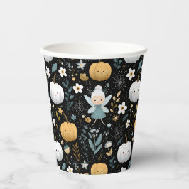 Cute Kawaii Halloween Fairy and Pastel Pumpkins 紙コップ