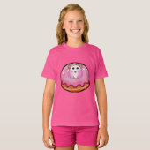 Cute Kawaii Hamster in Pink Frosted Donut Art Tシャツ (正面フル)