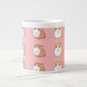 Cute Kawaii Hamster Pattern Coffee Mug - Pink Aest ジャンボコーヒーマグカップ (正面)