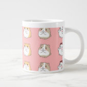 Cute Kawaii Hamster Pattern Coffee Mug - Pink Aest ジャンボコーヒーマグカップ (右)