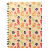 Cute Kawaii Hand-drawn Tanghulu Seamless Pattern ノートブック (正面)