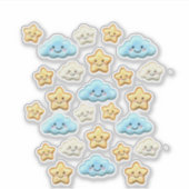 Cute Kawaii Happy Clouds & Stars Aesthetic Planner シール (正面)