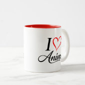 Cute Kawaii Heart Anime ツートーンマグカップ (正面右)