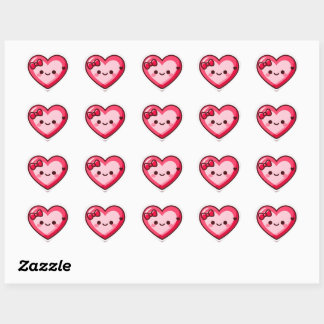 Cute Kawaii Heart Valentine Stickers ハートシール