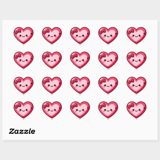 Cute Kawaii Heart Valentine Stickers ハートシール (シート)