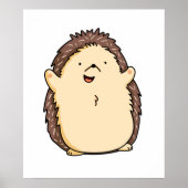 Cute Kawaii Hedgehog ポスター (正面)