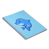 Cute Kawaii Jumping Dolphin Minimalist Illustratio ノートブック (右側)