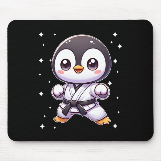 Cute Kawaii Karate Penguin Martial Arts 1  マウスパッド (正面)