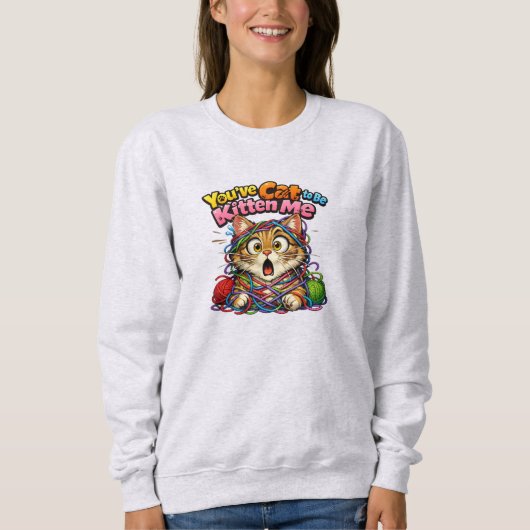 Cute Kawaii Kitten Cat Sweatshirt スウェットシャツ (正面)