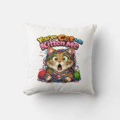 Cute Kawaii Kitten Cat Throw Pillow クッション (正面)