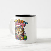 Cute Kawaii Kitten Cat Two-Tone Mug ツートーンマグカップ (正面左)