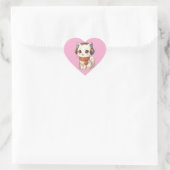 ​Cute Kawaii Kitten Headphone Sticker in Pink Hear ハートシール (バッグ)