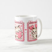 Cute Kawaii Kitten Love Mug コーヒーマグカップ (正面右)