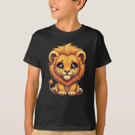  Cute Kawaii Lion Cub Illustration Tシャツ
