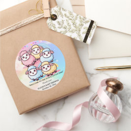 Cute Kawaii Little Lamb Baby Shower ラウンドシール