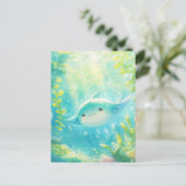 Cute Kawaii Manta Ray Tropical Reef ポストカード (スタンド正面)