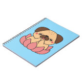 Cute Kawaii Meditating Pug Lotus Flower Zen Dog ノートブック (左側)