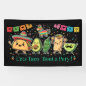 Cute Kawaii Mexican Food Party - Taco Burrito Avoc 横断幕 (横)
