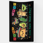 Cute Kawaii Mexican Food Party - Taco Burrito Avoc 横断幕 (縦)