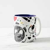 Cute Kawaii Moon Cartoon Coffee Mug ツートーンマグカップ (正面右)