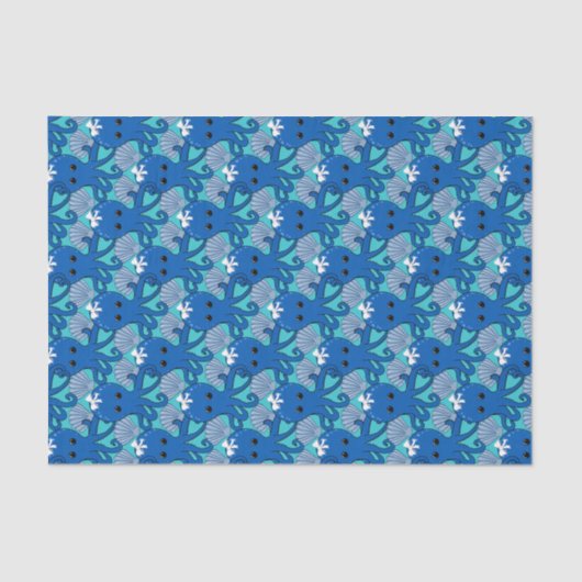 Cute Kawaii Octopus & Seashell Gift Tissue Paper 薄葉紙 (正面)