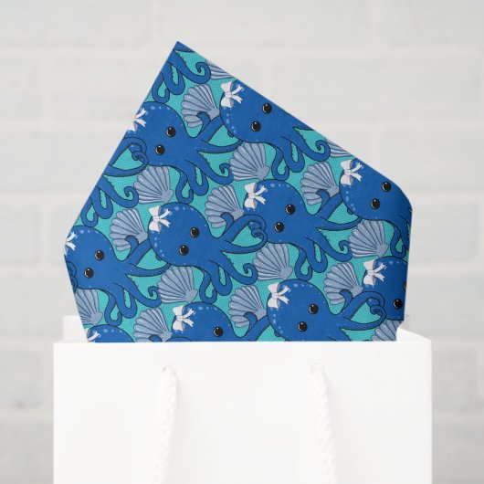 Cute Kawaii Octopus & Seashell Gift Tissue Paper 薄葉紙 (ギフトバッグ)