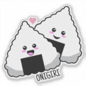 Cute Kawaii Onigiri Japanese Food シール (正面)