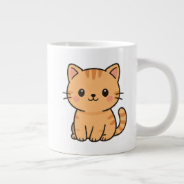 Cute Kawaii Orange Tabby Cat Illustration ジャンボコーヒーマグカップ