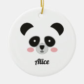 Cute Kawaii Panda Christmas Ornament – Custom Name セラミックオーナメント (正面)