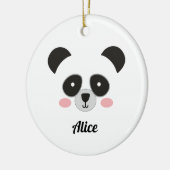 Cute Kawaii Panda Christmas Ornament – Custom Name セラミックオーナメント (左)